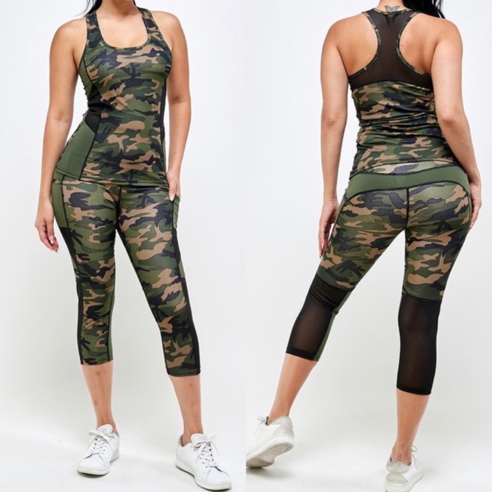 Camouflage two piece set Active wear
